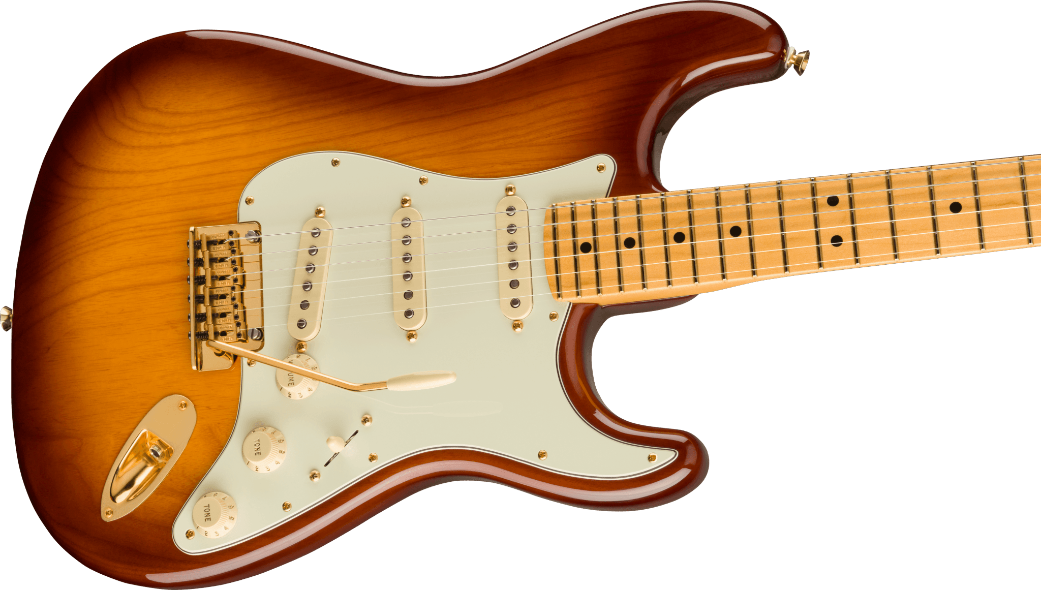 Fender 75th Anniversary Commemorative Stratocaster®, Maple Fingerboard, 2 - Color Bourbon Burst by FMIC