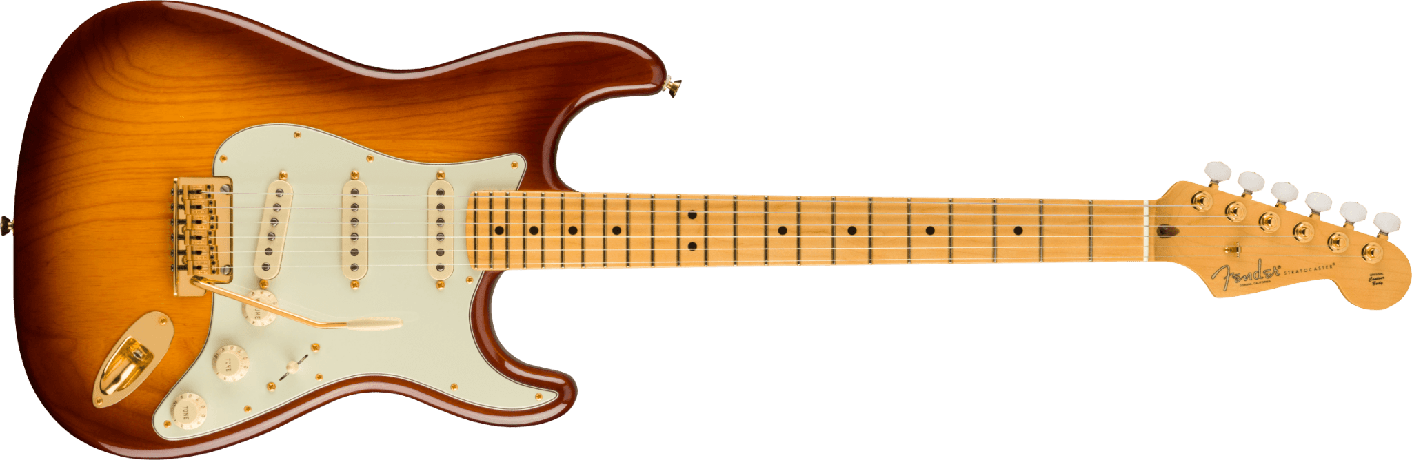 Fender 75th Anniversary Commemorative Stratocaster®, Maple Fingerboard, 2 - Color Bourbon Burst by FMIC