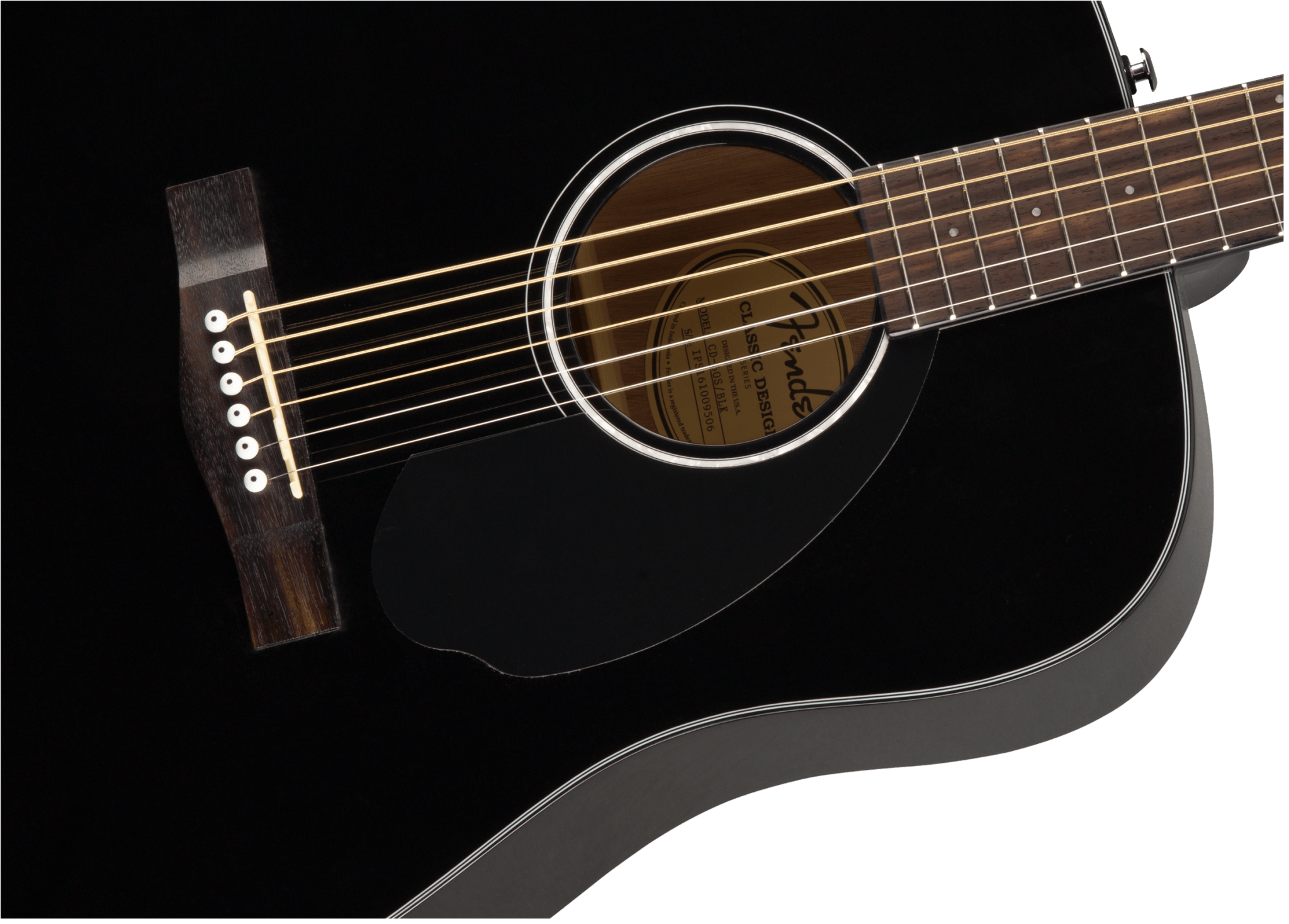 Fender CD - 60S Dreadnought, Walnut Fingerboard, Black by FMIC