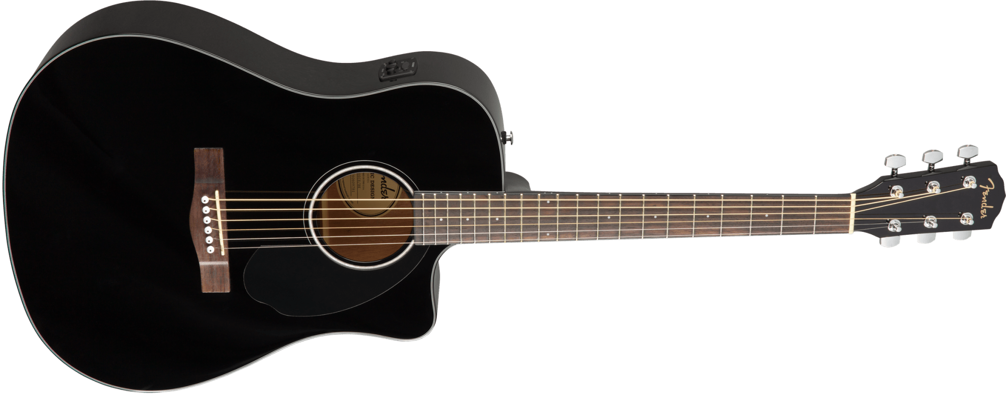 Fender CD - 60SCE Dreadnought, Walnut Fingerboard, Black by FMIC