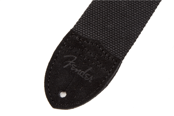 Fender® Cotton/Leather Strap, Black by FMIC