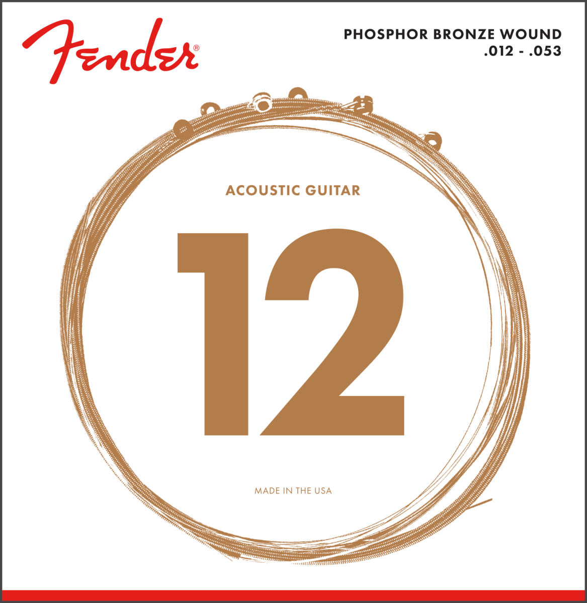 Fender Phosphor Bronze Acoustic Guitar Strings, Ball End, 60L by FMIC