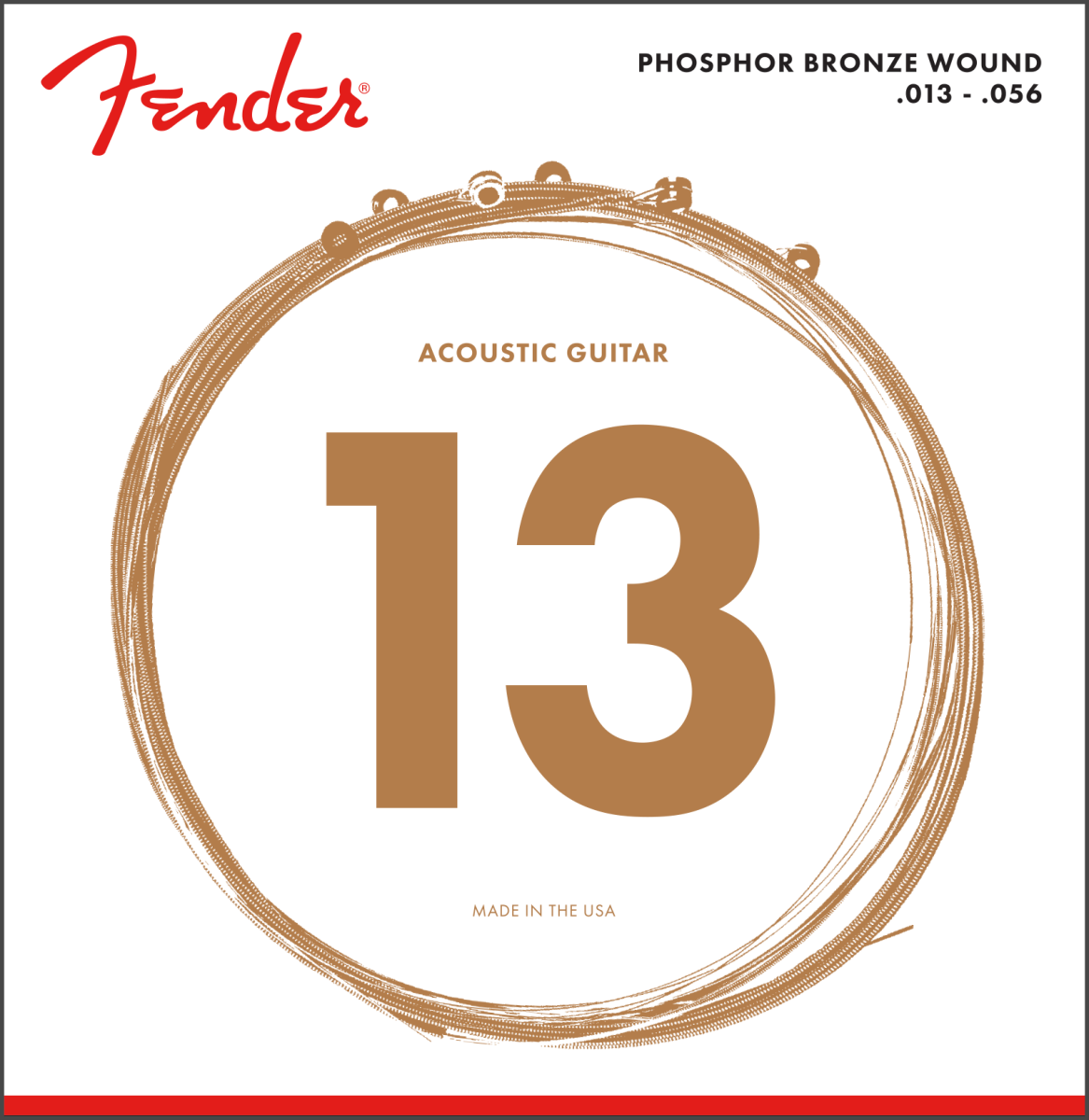 Fender Phosphor Bronze Acoustic Guitar Strings, Ball End, 60L by FMIC