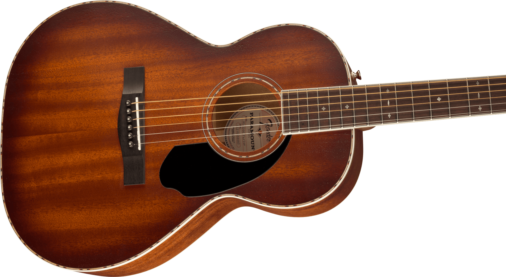 Fender PS - 220E Parlor, All Mahogany, Ovangkol Fingerboard, Aged Cognac Burst by FMIC