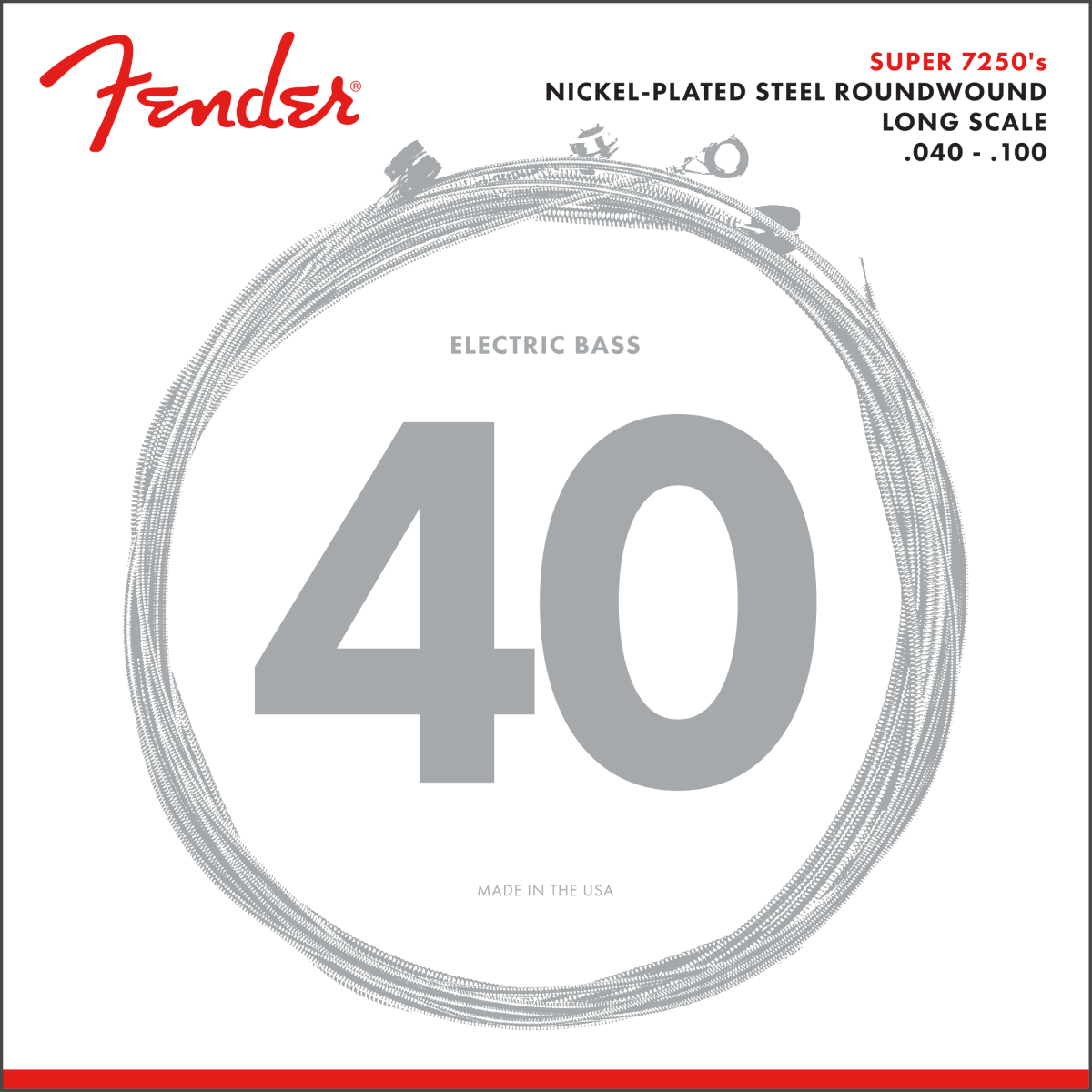 Fender Super 7250 Bass Strings, Nickel Plated Steel, Long Scale by FMIC