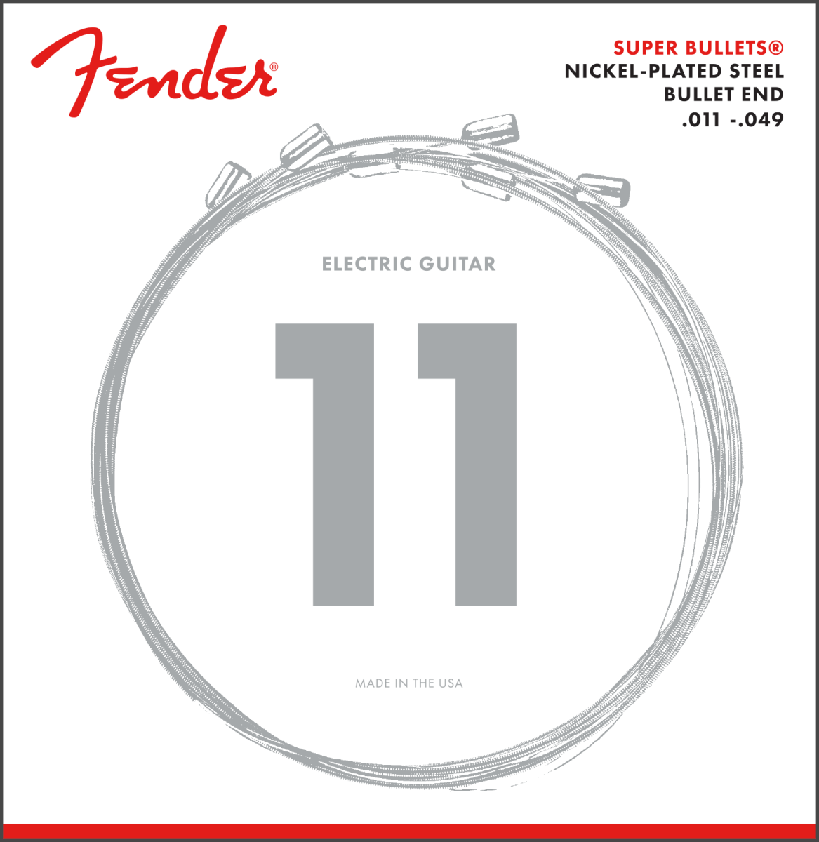Fender Super Bullet® Strings, Nickel Plated Steel, Bullet End, 3250 by FMIC