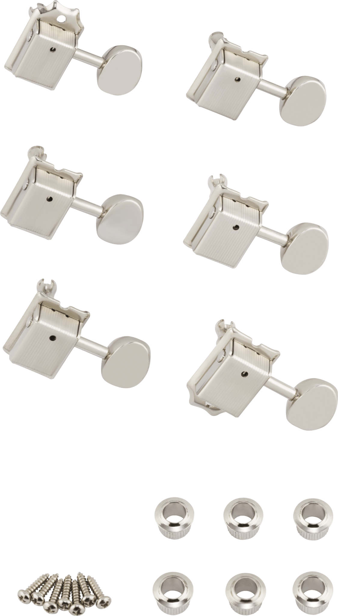 Fender Vintage - Style Strat®/Tele® Tuners, Nickel (6) by FMIC