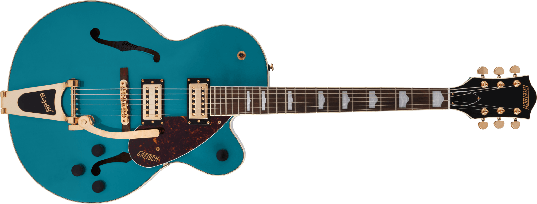 Gretsch G2410TG Streamliner™ Hollow Body Single - Cut with Bigsby® and Gold Hardware, Laurel Fingerboard, Ocean Turquoise by FMIC