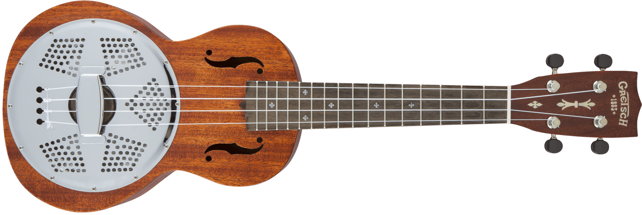 Gretsch G9112 Resonator - Ukulele with Gig Bag, Ovangkol Fingerboard, Biscuit Cone, Honey Mahogany Stain by FMIC