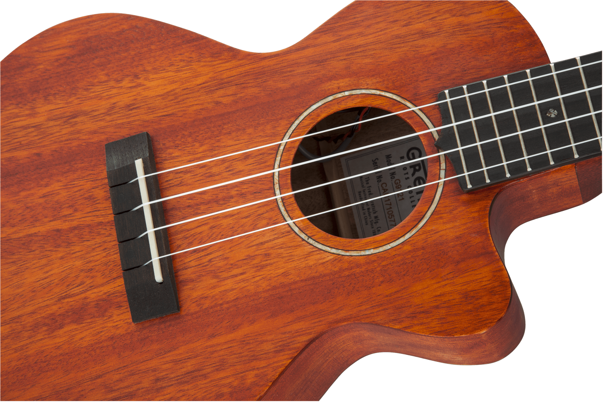 Gretsch G9121 A.C.E. Tenor Ukulele with Gig Bag, Ovangkol Fingerboard, Acoustic - Cutaway - Electric, Fishman® Kula Pickup, Honey Mahogany Stain by FMIC