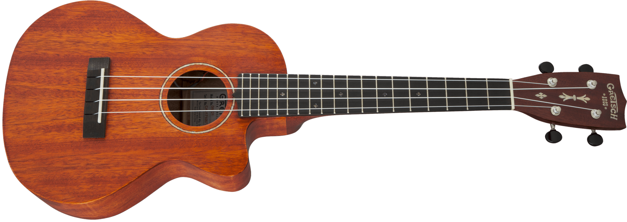 Gretsch G9121 A.C.E. Tenor Ukulele with Gig Bag, Ovangkol Fingerboard, Acoustic - Cutaway - Electric, Fishman® Kula Pickup, Honey Mahogany Stain by FMIC