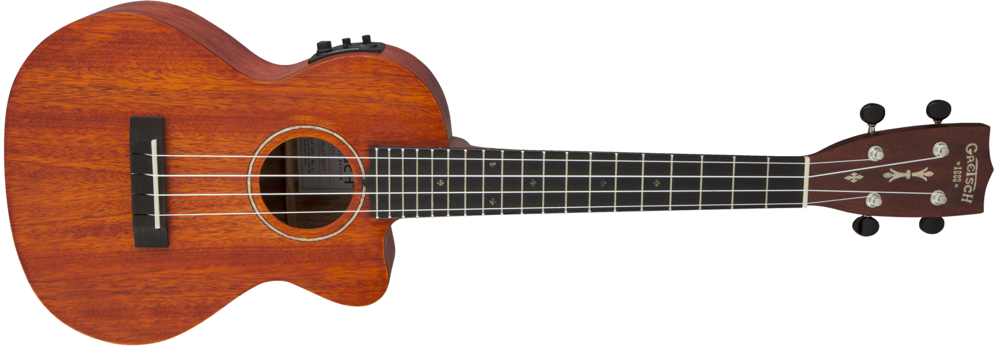 Gretsch G9121 A.C.E. Tenor Ukulele with Gig Bag, Ovangkol Fingerboard, Acoustic - Cutaway - Electric, Fishman® Kula Pickup, Honey Mahogany Stain by FMIC