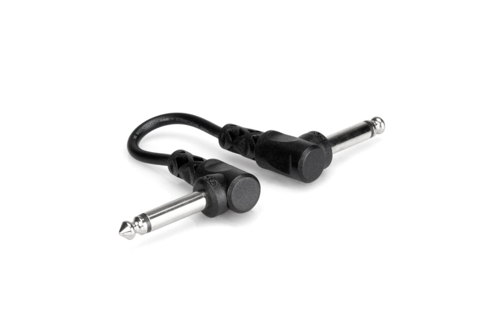 Guitar Patch Cable, Molded Right - angle to Same, 6 in by Yorkville