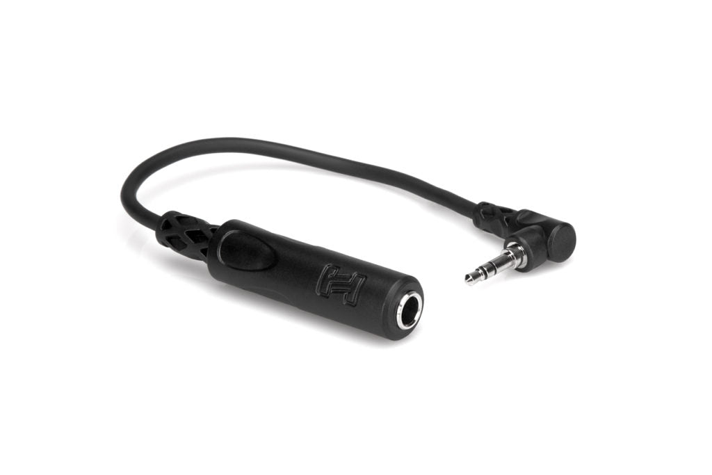 Headphone Adaptor, 1/4 in TRS to Right - angle 3.5 mm, 6 in by Yorkville
