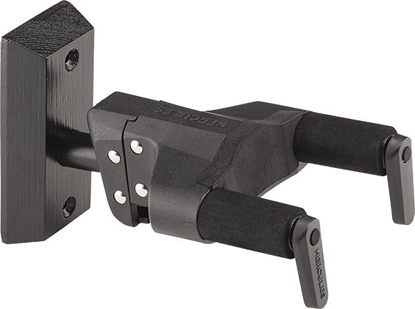 Hercules Auto Grip System Guitar Hanger, Black Wood Base, Short Arm by Coast Music