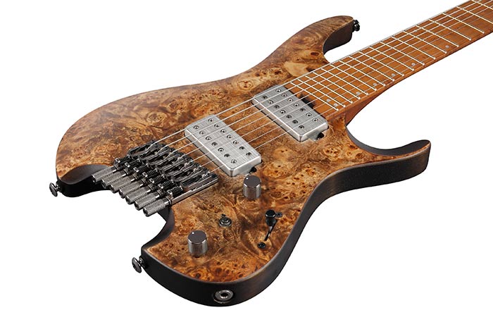Ibanez Q Standard QX527PB Headless Multiscale 7 - String Electric Guitar, Antique Brown Stained by Hoshino
