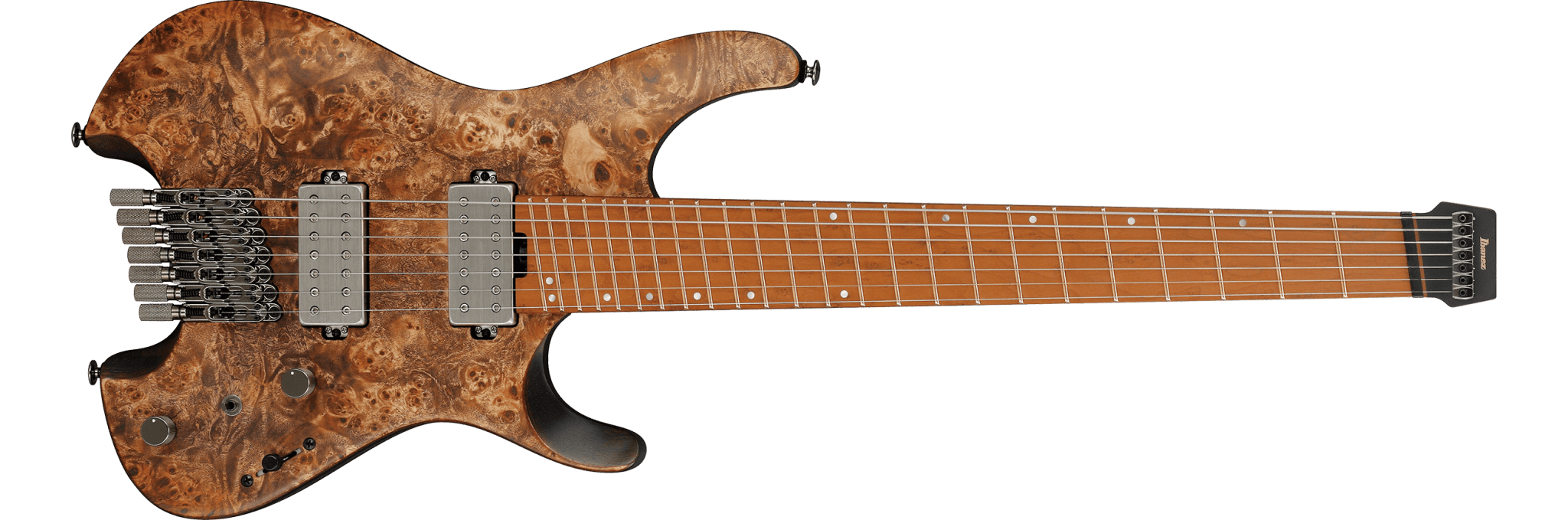 Ibanez Q Standard QX527PB Headless Multiscale 7 - String Electric Guitar, Antique Brown Stained by Hoshino