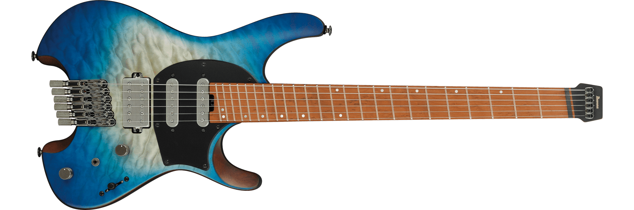 Ibanez Q Standard QX54QM Headless Multiscale Electric Guitar, Blue Sphere Burst Matte by Hoshino
