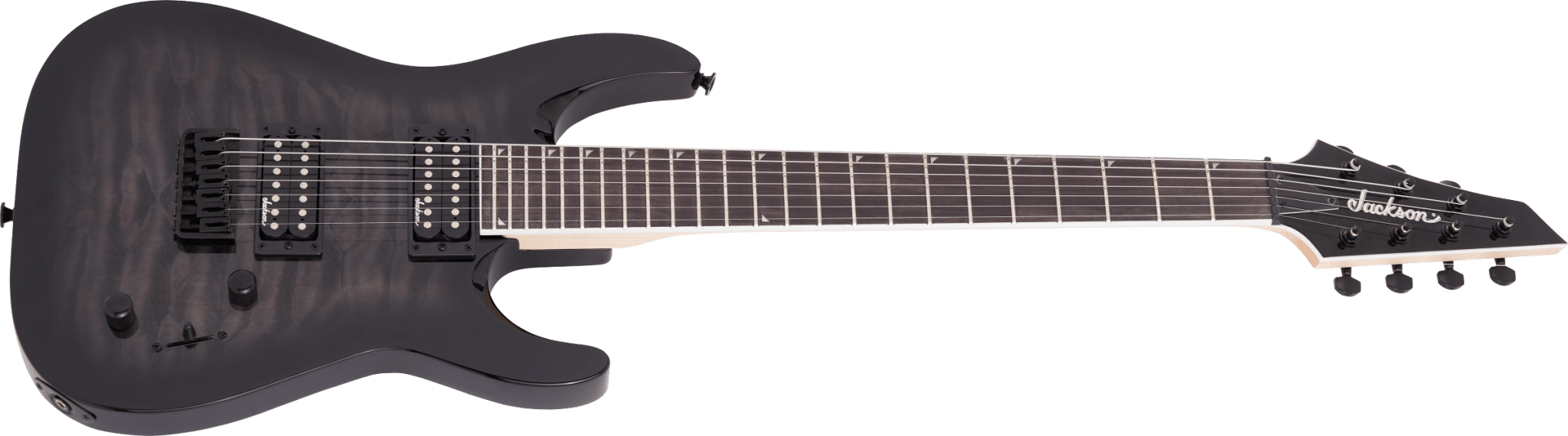 Jackson JS Series Dinky™ Arch Top JS22Q - 7 DKA HT, Amaranth Fingerboard, Transparent Black Burst by FMIC