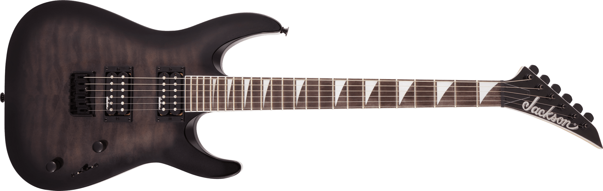 Jackson JS Series Dinky® Arch Top JS32Q DKA HT, Amaranth Fingerboard, Transparent Black Burst by FMIC
