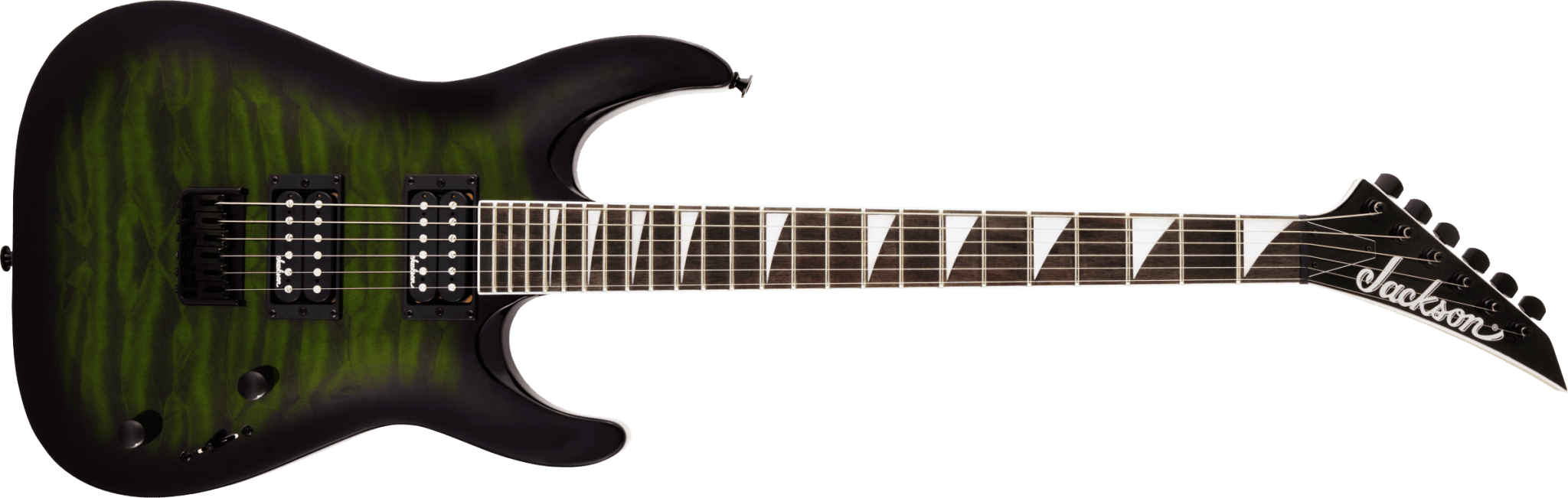 Jackson JS Series Dinky™ Arch Top JS32Q DKA HT, Amaranth Fingerboard, Transparent Green Burst by FMIC