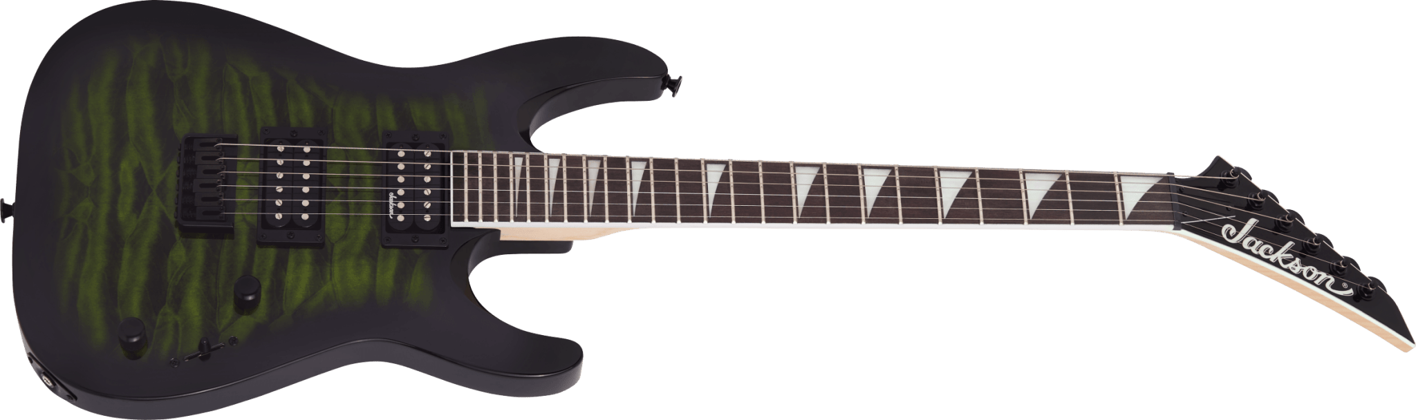 Jackson JS Series Dinky™ Arch Top JS32Q DKA HT, Amaranth Fingerboard, Transparent Green Burst by FMIC