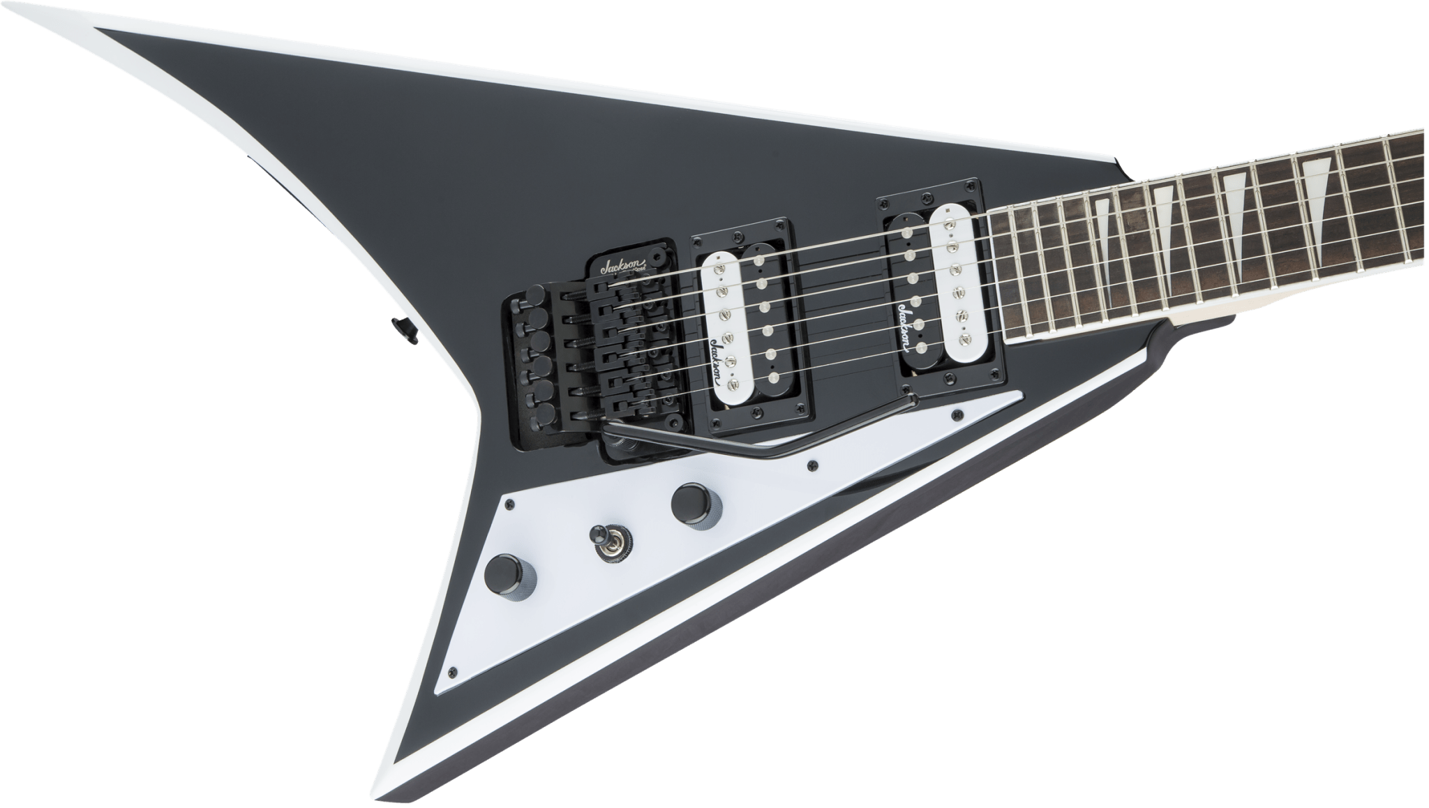 Jackson JS Series Rhoads JS32, Amaranth Fingerboard, Black with White Bevels by FMIC