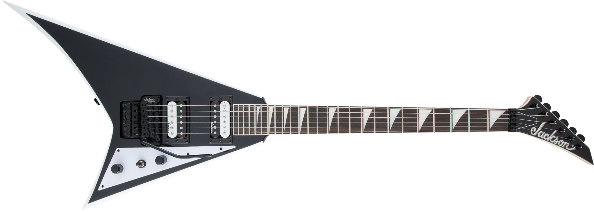 Jackson JS Series Rhoads JS32, Amaranth Fingerboard, Black with White Bevels by FMIC
