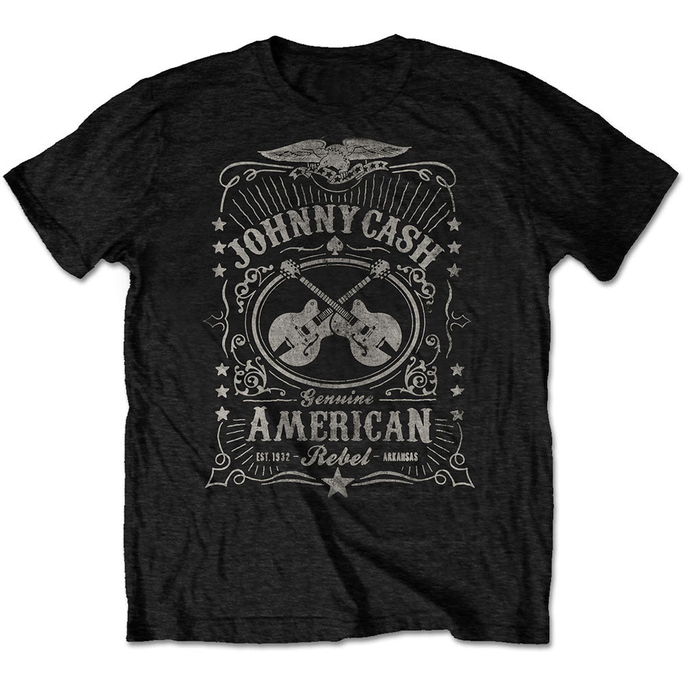 JOHNNY CASH UNISEX TEE: AMERICAN REBEL by Rock Off Trade