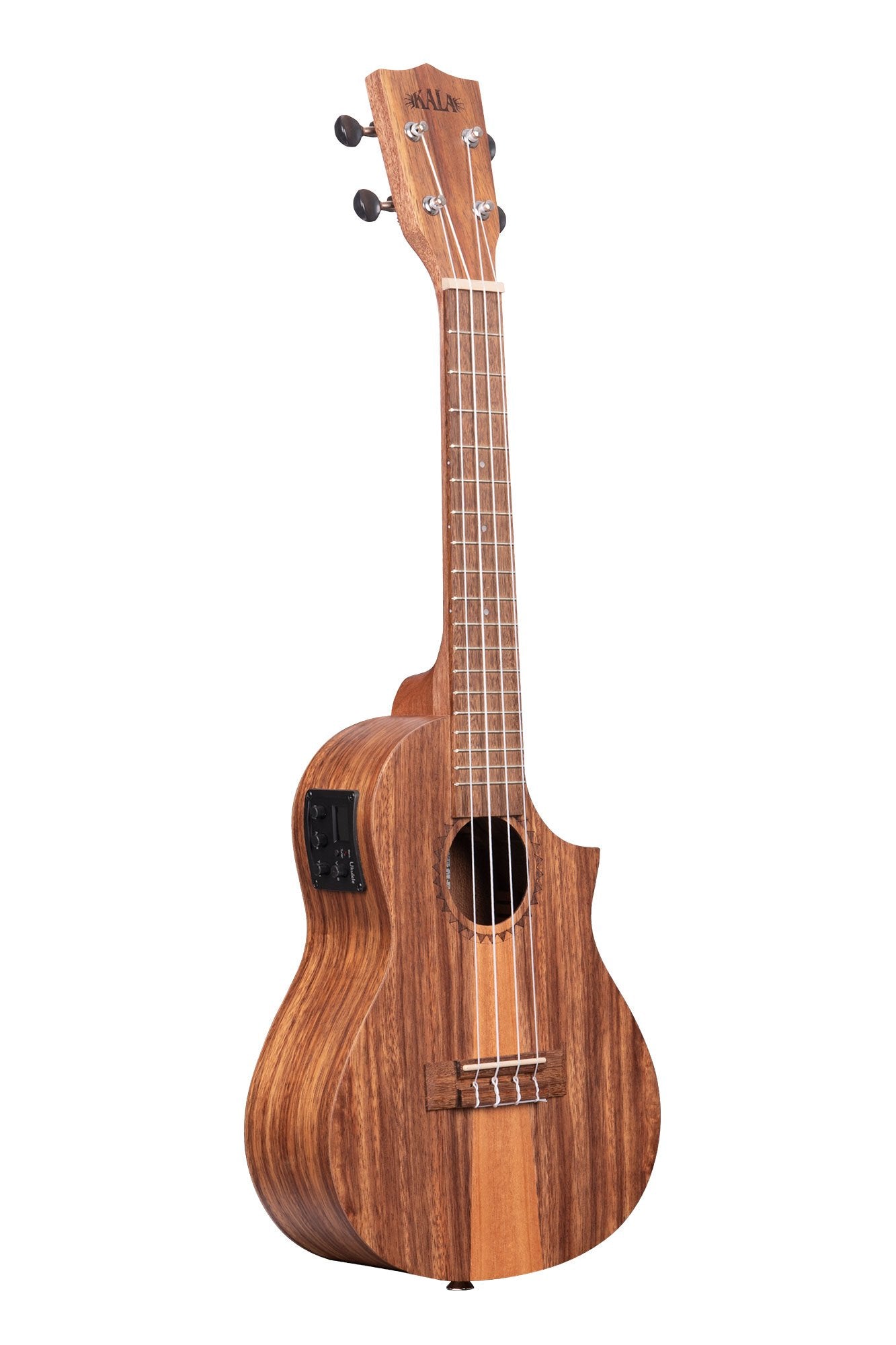 Kala Teak Tri - Top Concert Ukulele w/ Cutaway & EQ by Coast Music