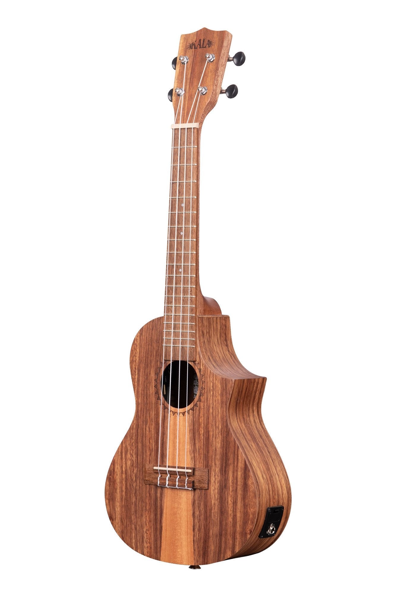 Kala Teak Tri - Top Concert Ukulele w/ Cutaway & EQ by Coast Music