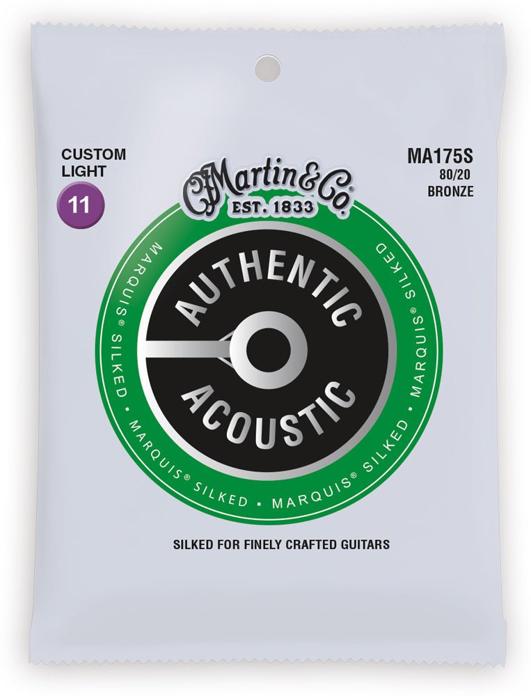 Martin Authentic Acoustic Marquis Silked Guitar Strings - 80/20 Bronze by Martin Guitar Co.