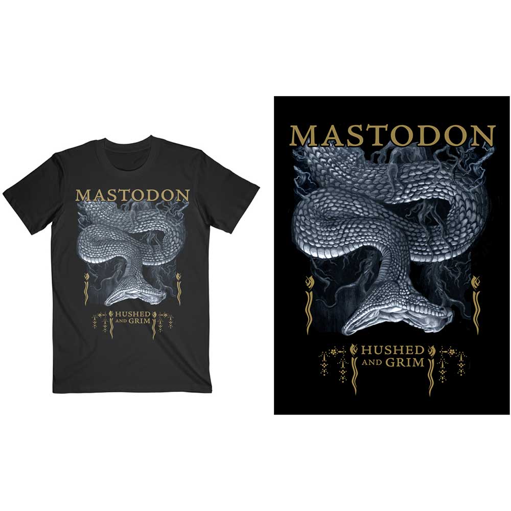 MASTODON UNISEX T - SHIRT: HUSHED SNAKE by Rock Off Trade