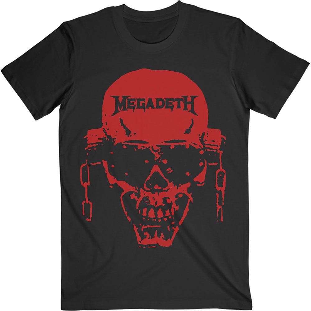 MEGADETH UNISEX TEE: VIC HI - CONTRAST RED by Rock Off Trade