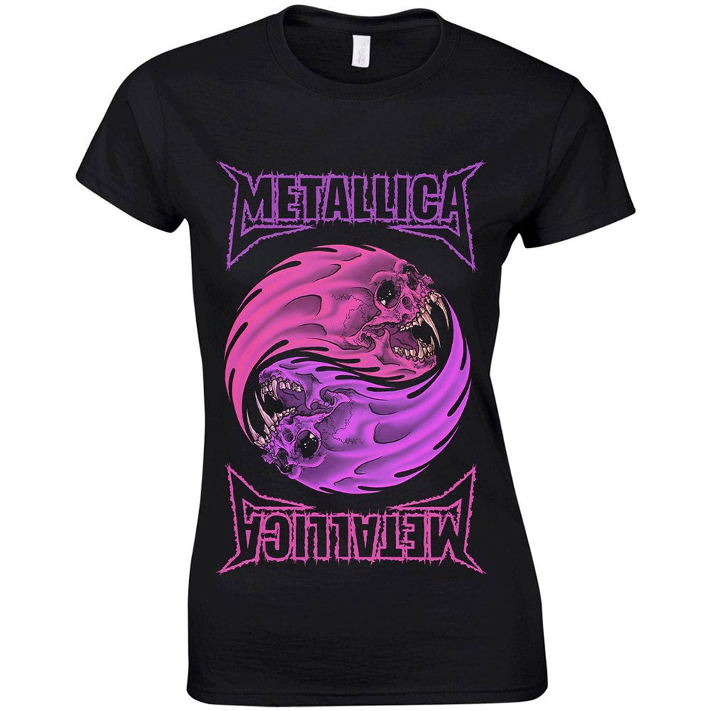METALLICA LADIES T - SHIRT: YIN YANG PURPLE by Rock Off Trade