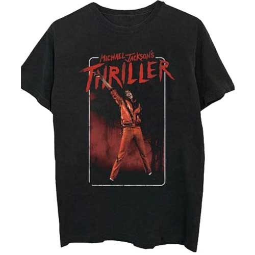 MICHAEL JACKSON UNISEX TEE: THRILLER WHITE RED SUIT by Rock Off Trade