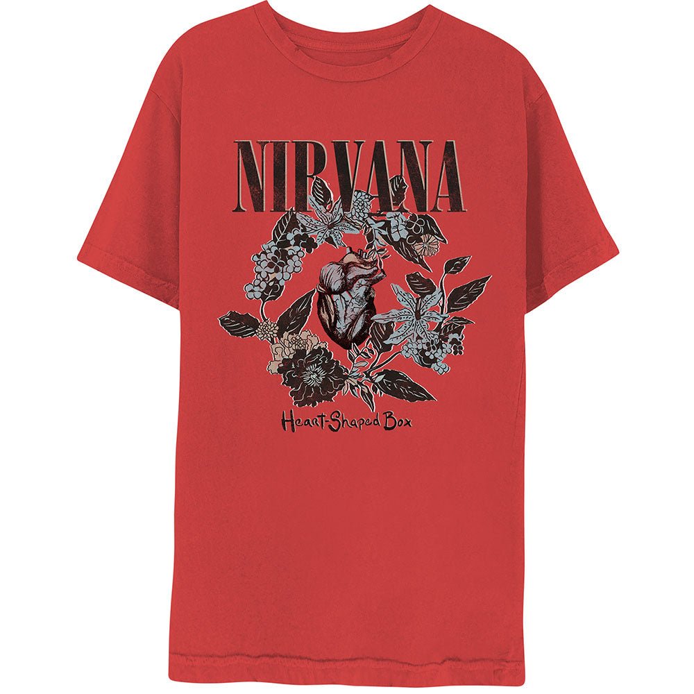 NIRVANA UNISEX T - SHIRT: HEART - SHAPED BOX by Rock Off Trade
