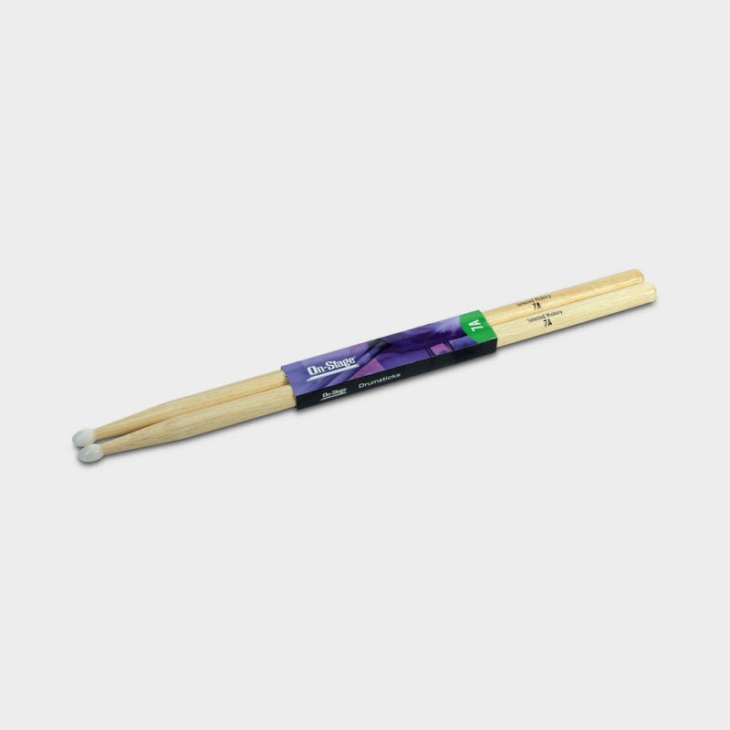 On - Stage Hickory Drum Sticks (7A, Nylon Tip) by B&J