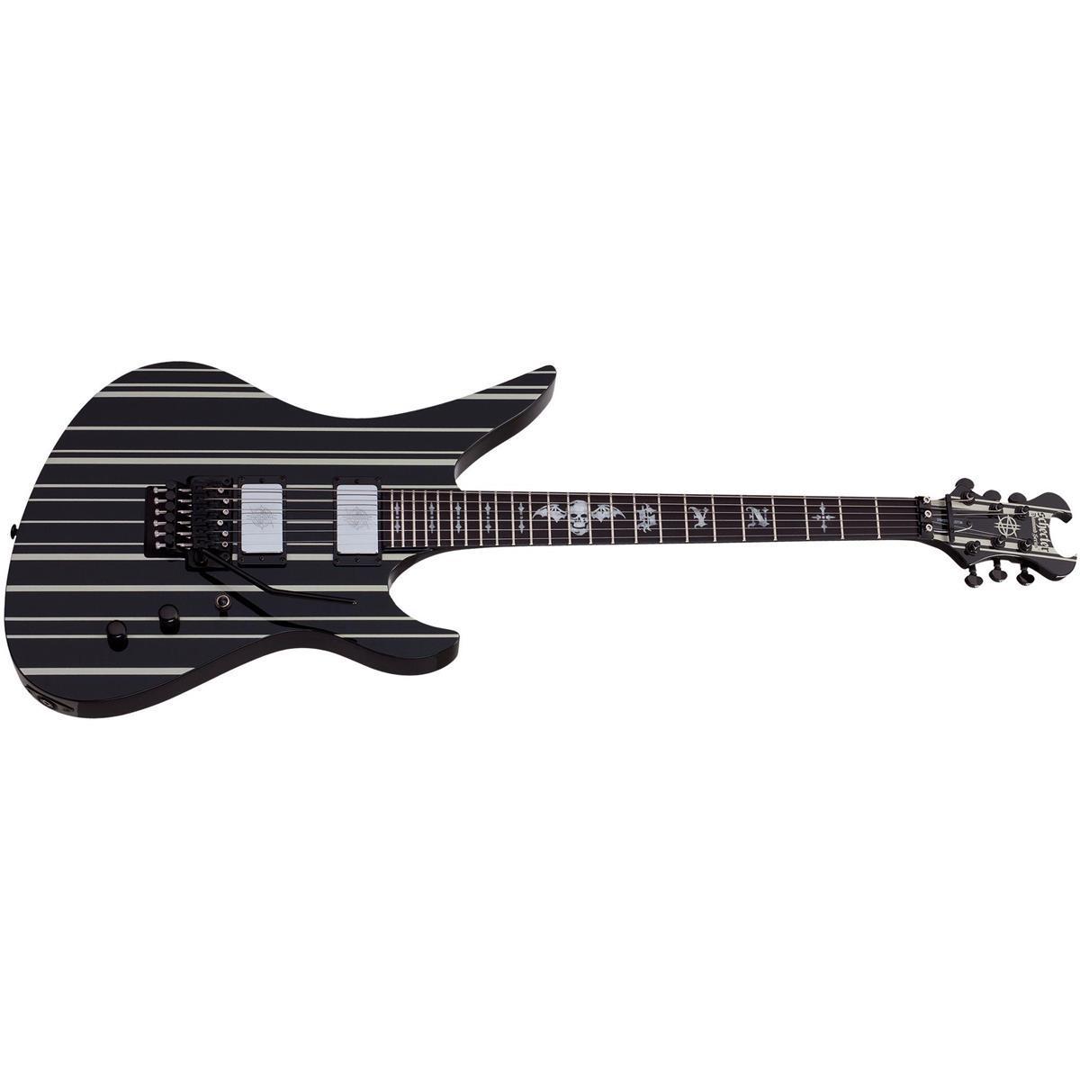 Schecter Synyster Gates Custom Electric Guitar - Black with Silver Stripes by Erikson Music