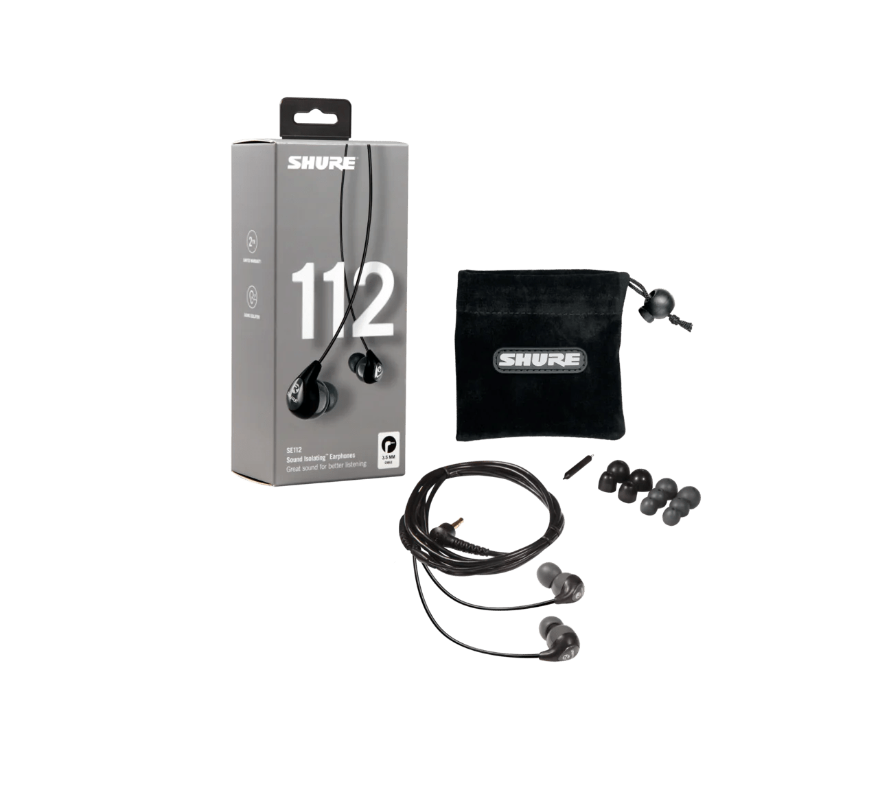 Shure SE112 - GR Sound Isolating Earphones, Gray by SFM