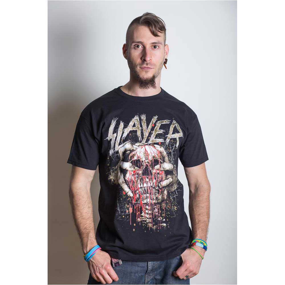 SLAYER UNISEX TEE: SKULL CLENCH by Rock Off Trade