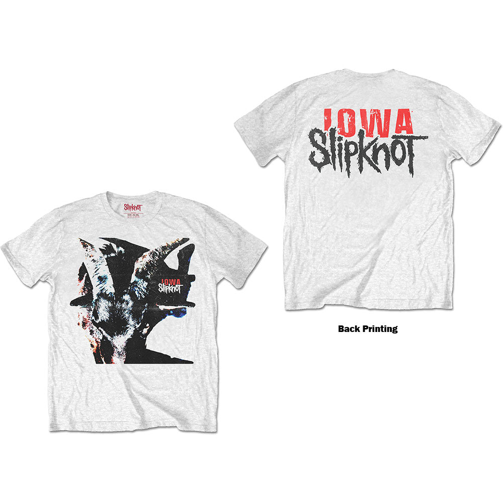 SLIPKNOT UNISEX TEE: IOWA GOAT SHADOW (BACK PRINT) by Rock Off Trade