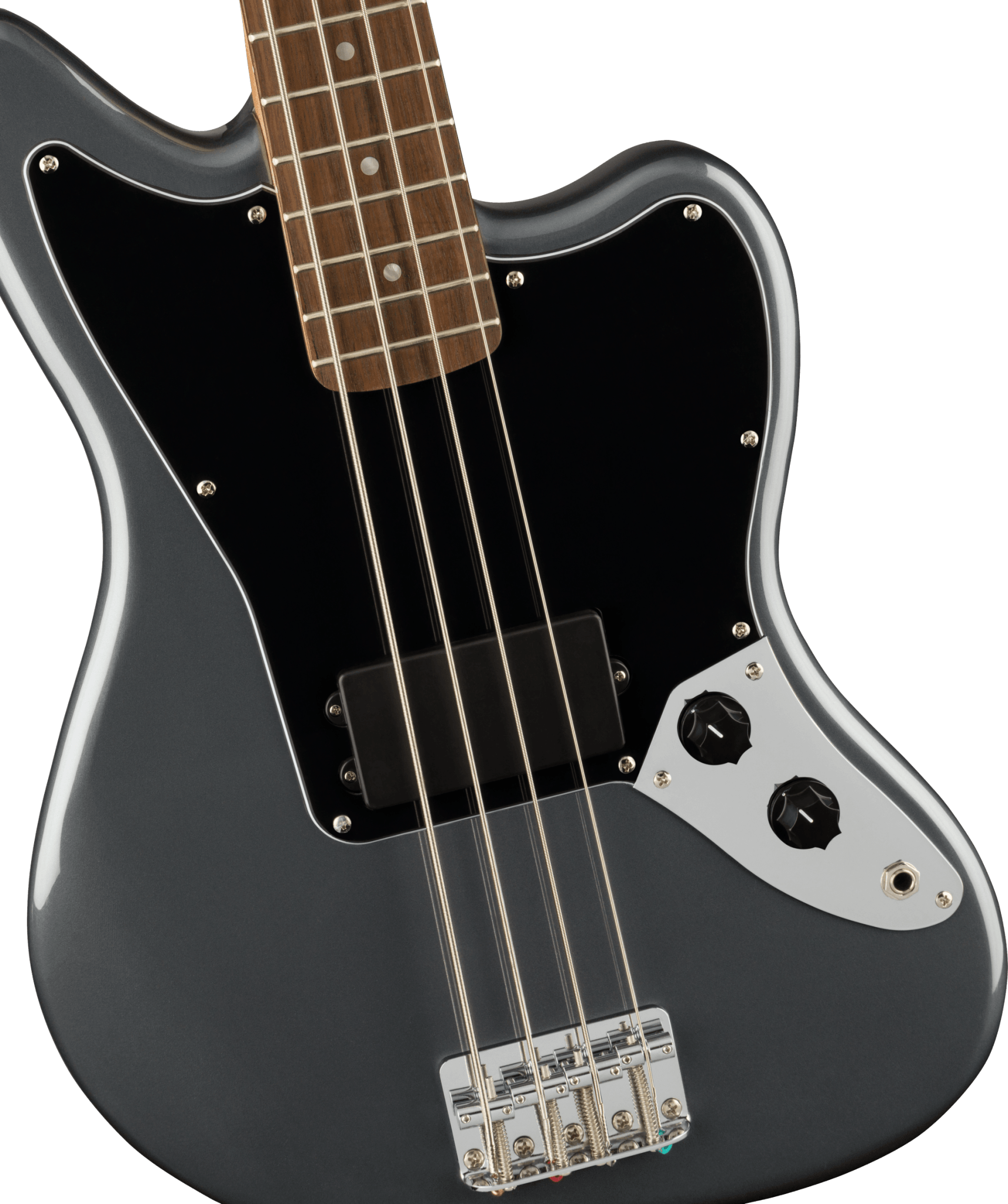 Squier Affinity Series™ Jaguar® Bass H, Laurel Fingerboard, Black Pickguard, Charcoal Frost Metallic by FMIC