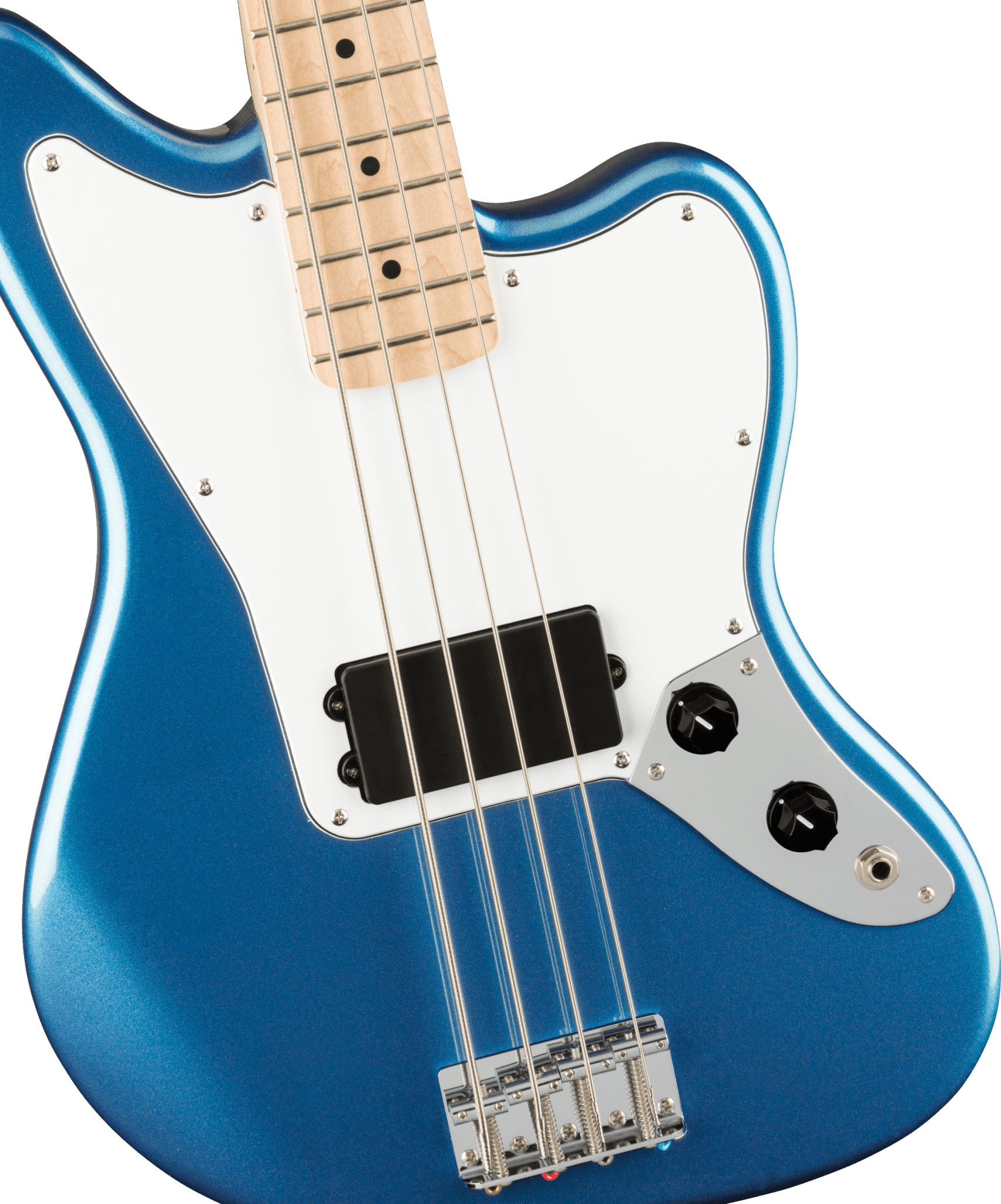 Squier Affinity Series™ Jaguar® Bass H, Maple Fingerboard, White Pickguard, Lake Placid Blue by FMIC