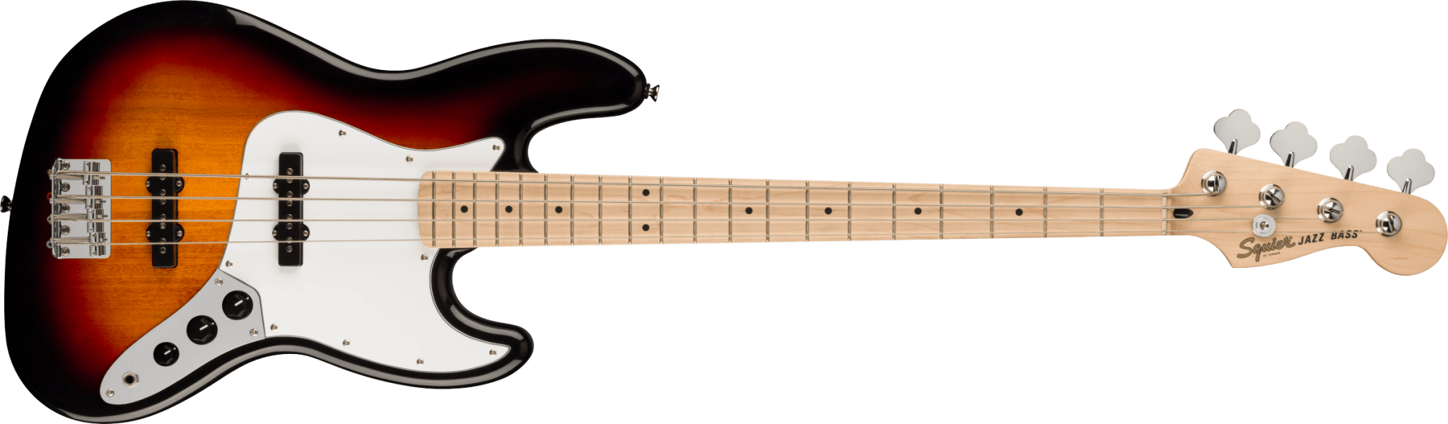 Squier Affinity Series Jazz Bass, Maple Fingerboard, White Pickguard, 3 - Color Sunburst by FMIC