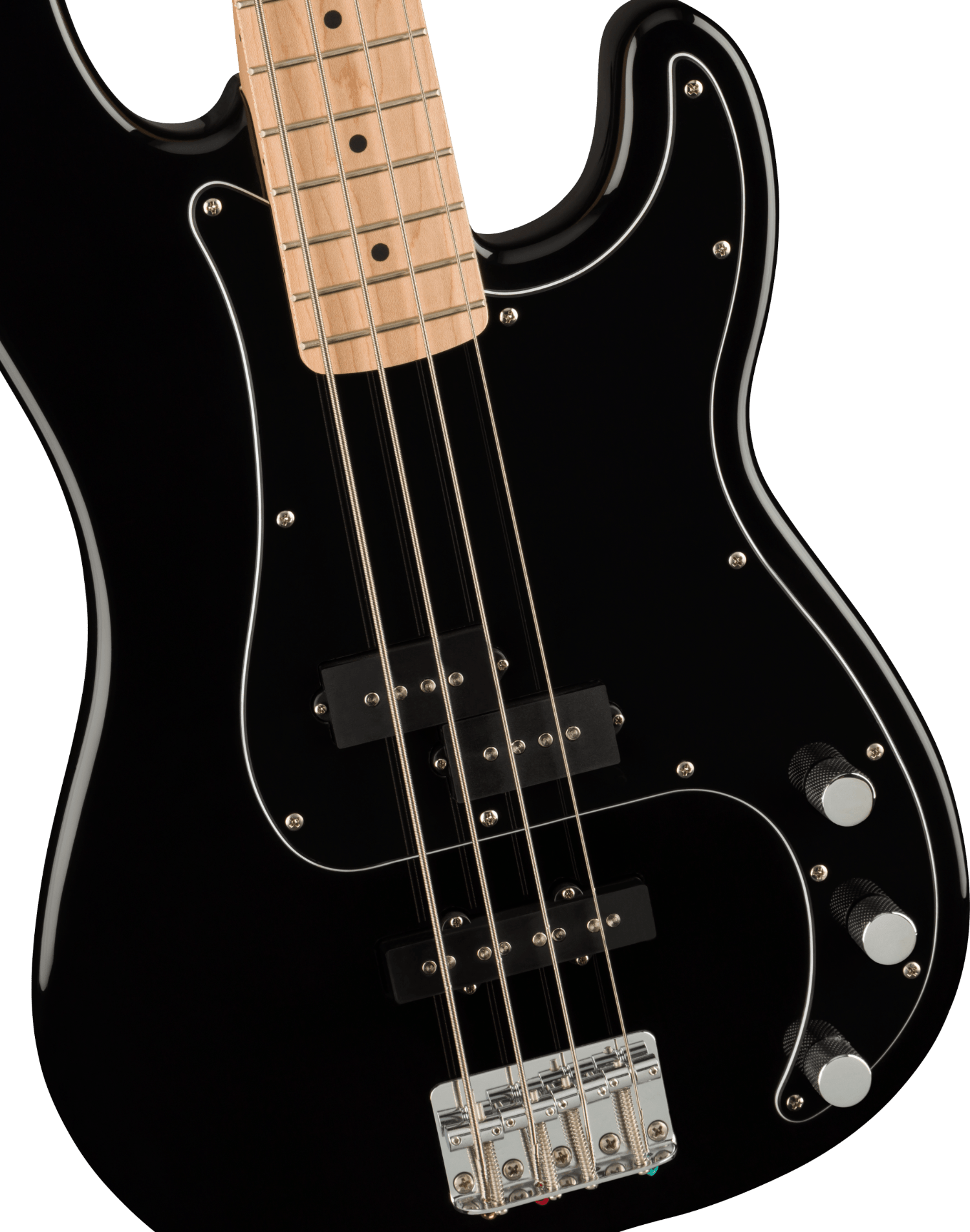 Squier Affinity Series Precision Bass PJ Pack, Maple Fingerboard, Black, Gig Bag, Rumble 15 - 120V by FMIC