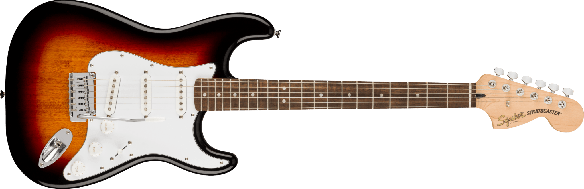 Squier Affinity Series™ Stratocaster®, Laurel Fingerboard, White Pickguard, 3 - Color Sunburst by FMIC