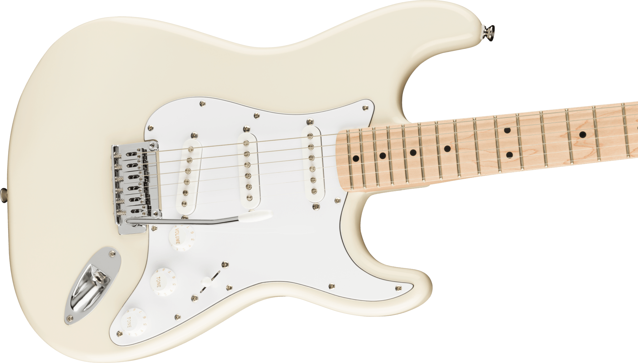 Squier Affinity Series™ Stratocaster®, Maple Fingerboard, White Pickguard, Olympic White by FMIC