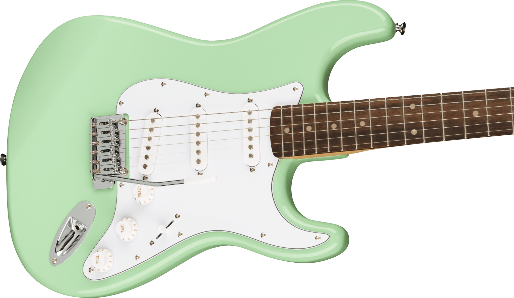 Squier FSR Affinity Series™ Stratocaster®, Laurel Fingerboard, White Pickguard, Surf Green by FMIC