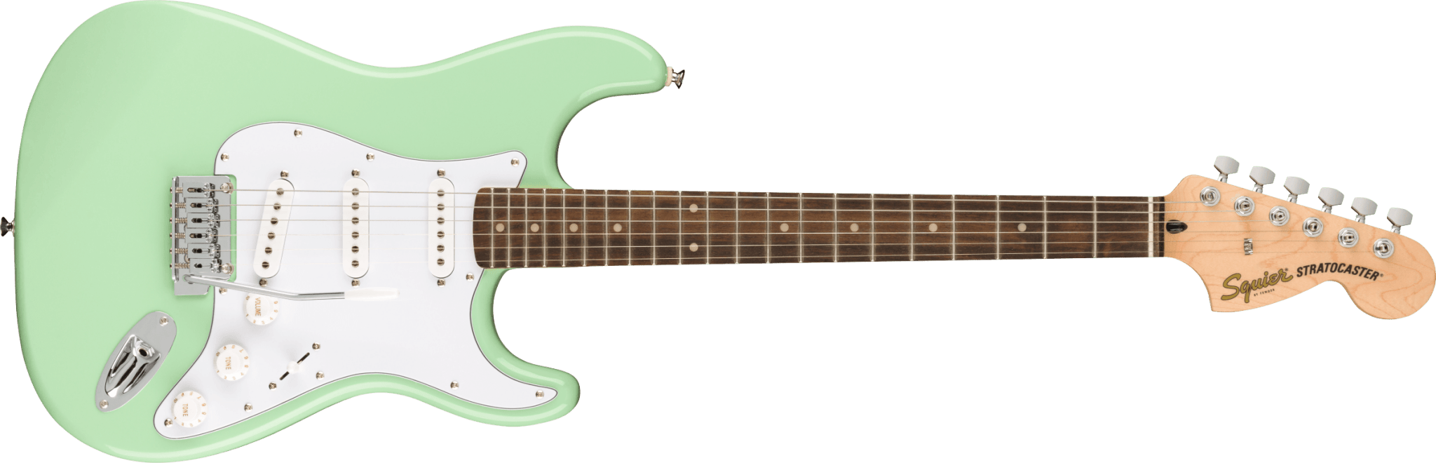Squier FSR Affinity Series™ Stratocaster®, Laurel Fingerboard, White Pickguard, Surf Green by FMIC